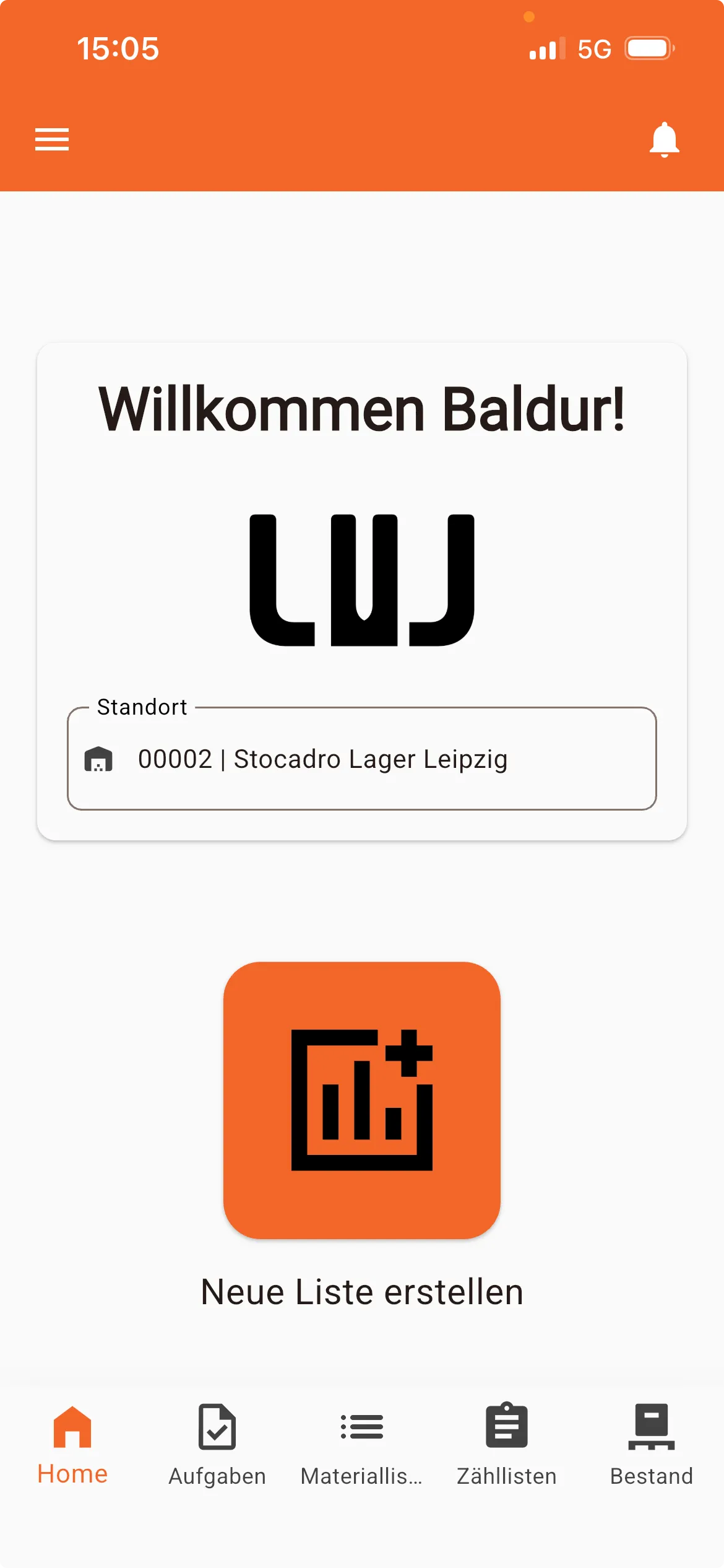 Materialliste in der mobilen App erstellen