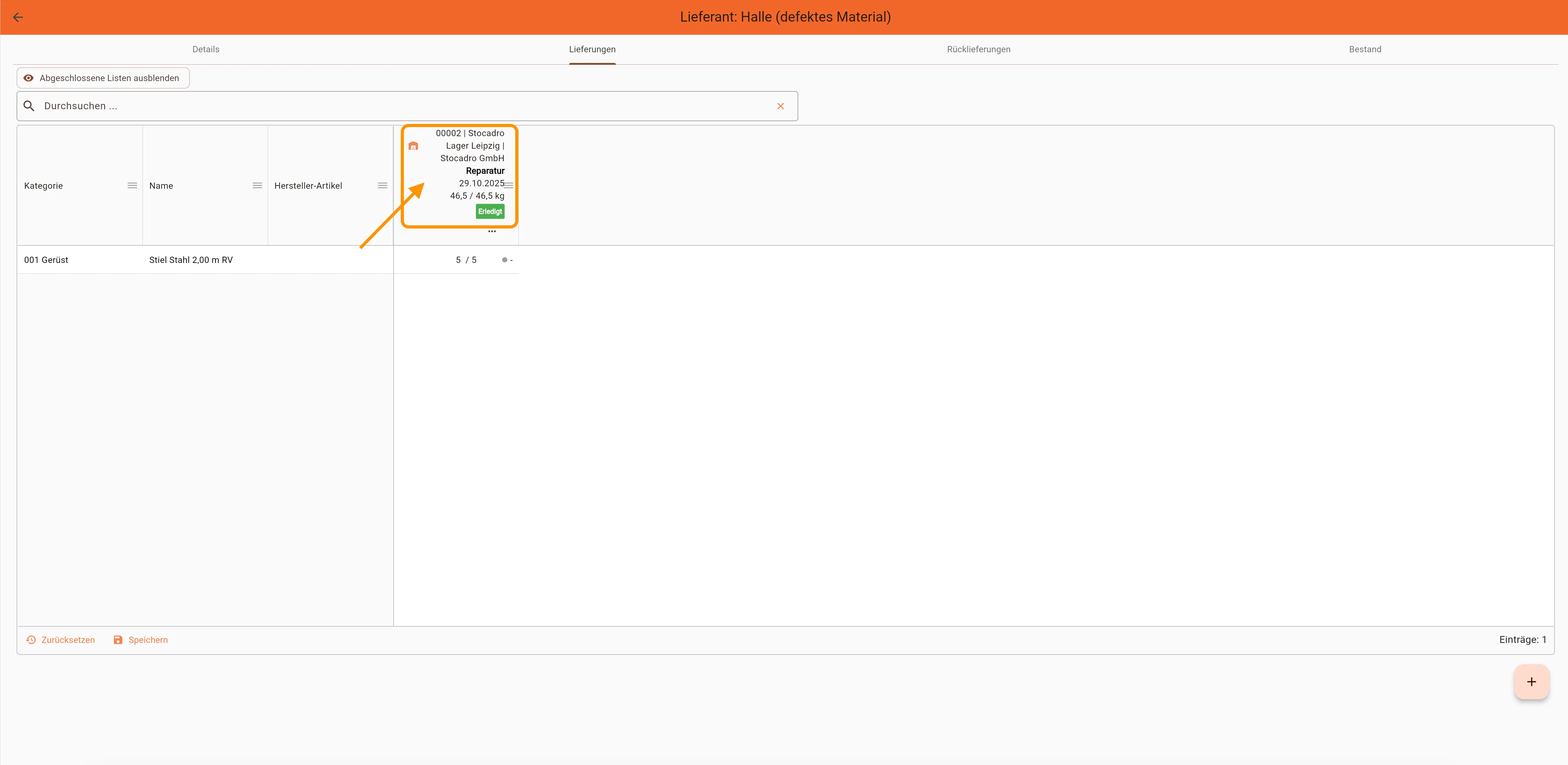 Lieferantenbestellung bearbeiten
